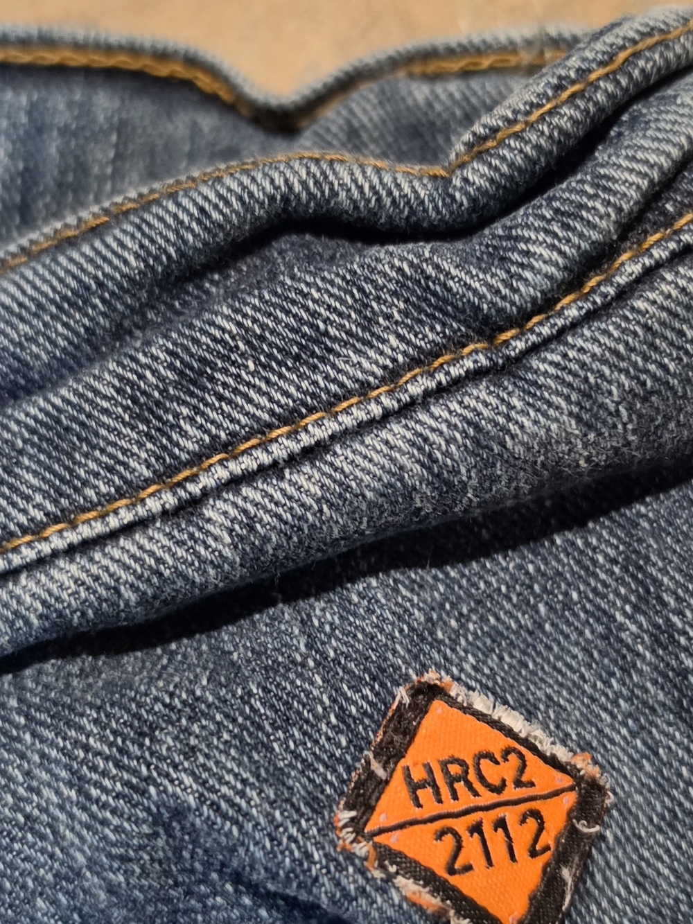 3 Pair Wrangler Men's Denim FR Jeans in Medium Blue with Brown Patch - Picture 6 of 8
